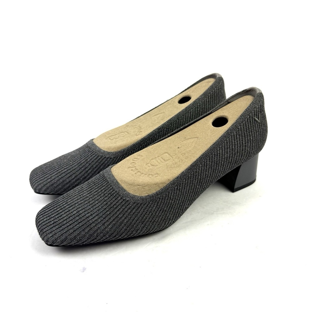 Vivaia Melody Chunky Heel 41.5 Gray Square Toe Block Heel Stretch 10.5 NEW